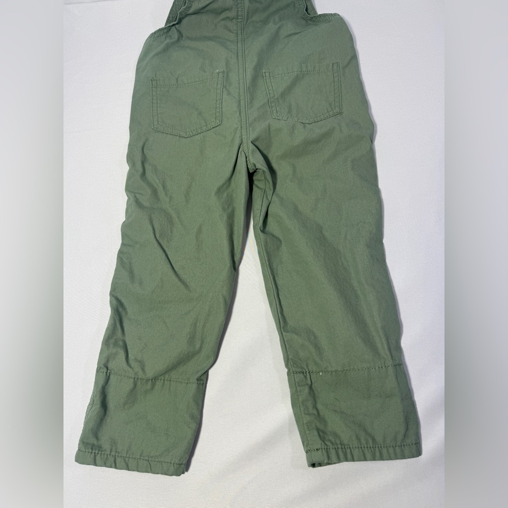 Oshkosh Floral Overalls Green Lightweight Canvas Pants Bottoms Girls 3T - Picture 10 of 13